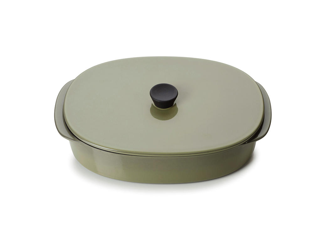 Dish with lid 26x18.5 cm Beige Caractere Culinaire
