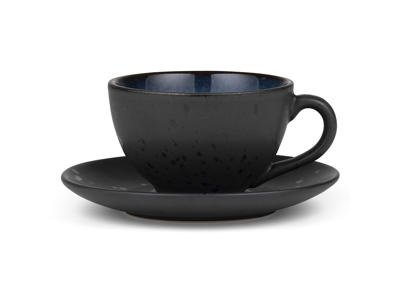 Bitz Cup w/ saucer 24 cl Black/dark blue