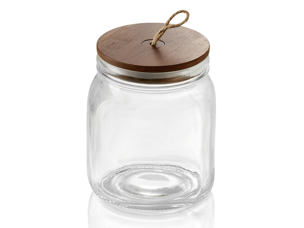 Storage jar with airtight wooden lid 1 ltr.