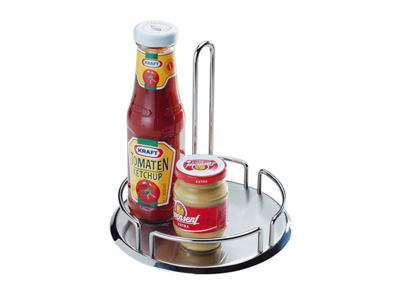 Table stand for oil/vinegar bottles steel