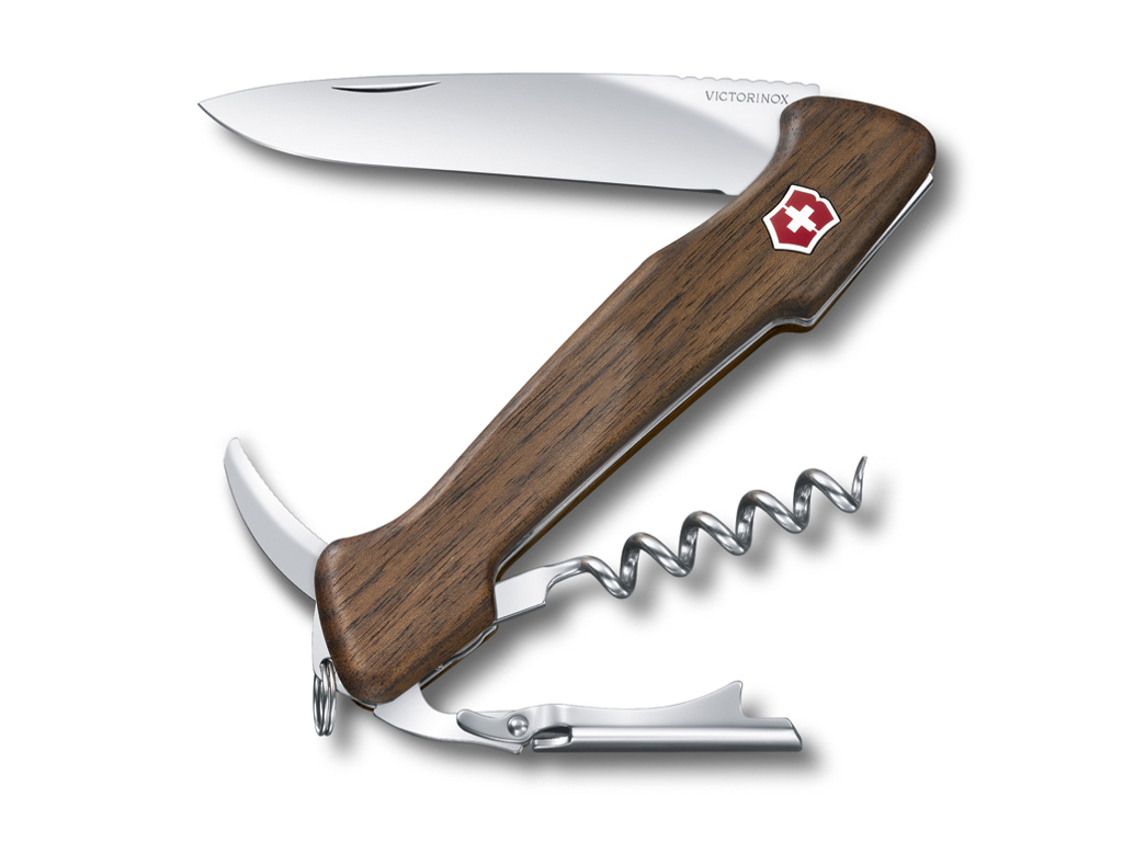 Corkscrew with pocket knife, Victorinox Wine Master, Walnut wood