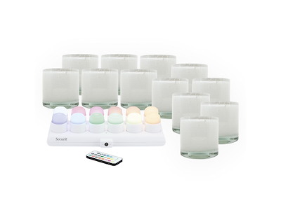 Candle holder AYLA White w/color taper candle 12