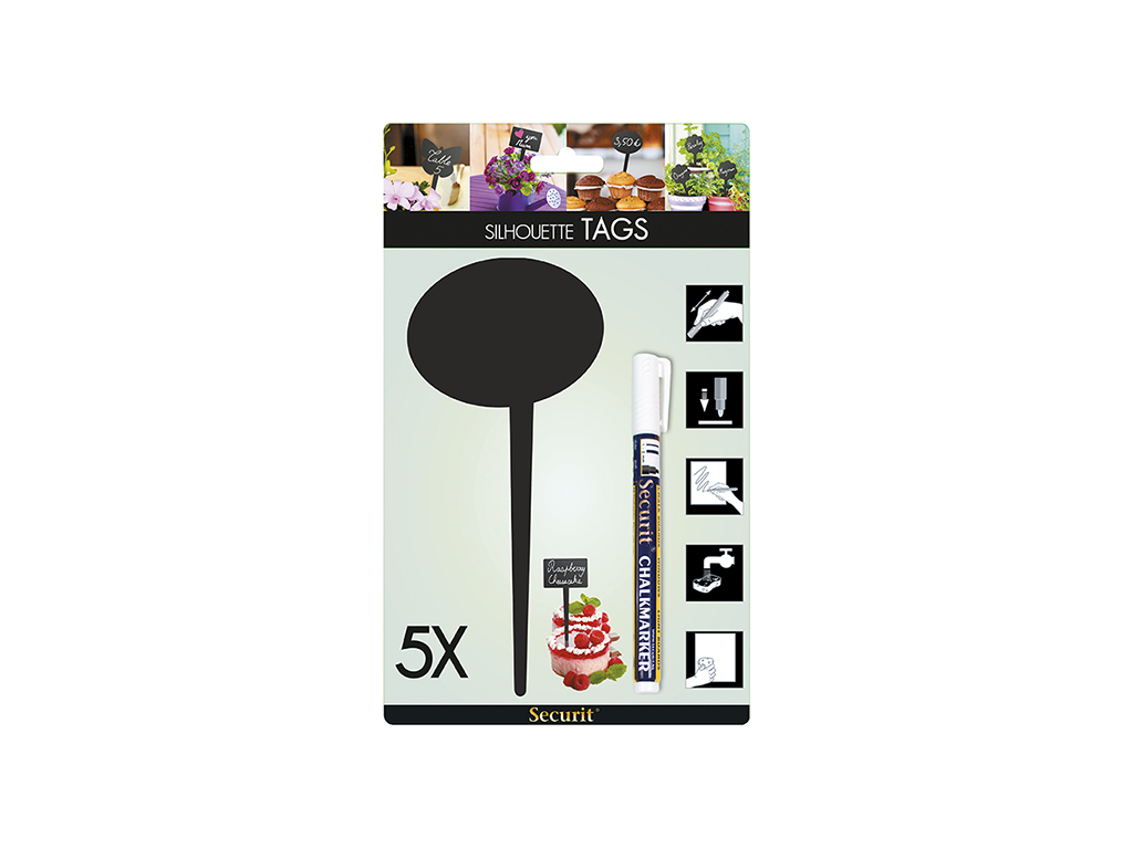 Price tag bubble, 5 pcs package + 1 white tu