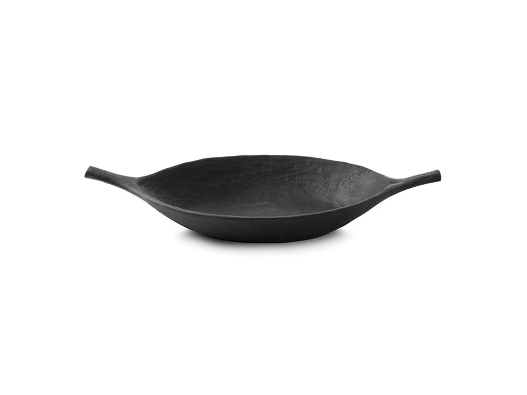 Bowl with 2 handles 33x20 cm Unglazed Black Yli