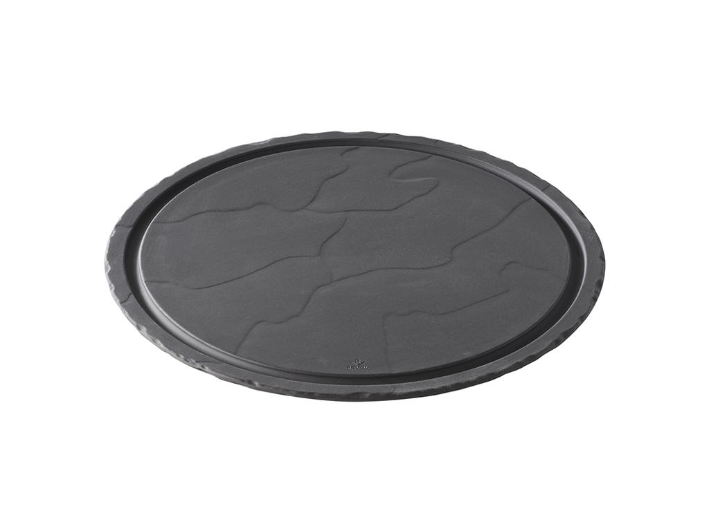 Plate Ø30 cm Unglazed Black Basalt