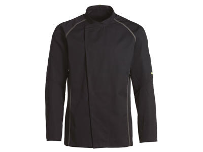 Kentaur Chef Jacket Unisex Black w/gray flatlock
