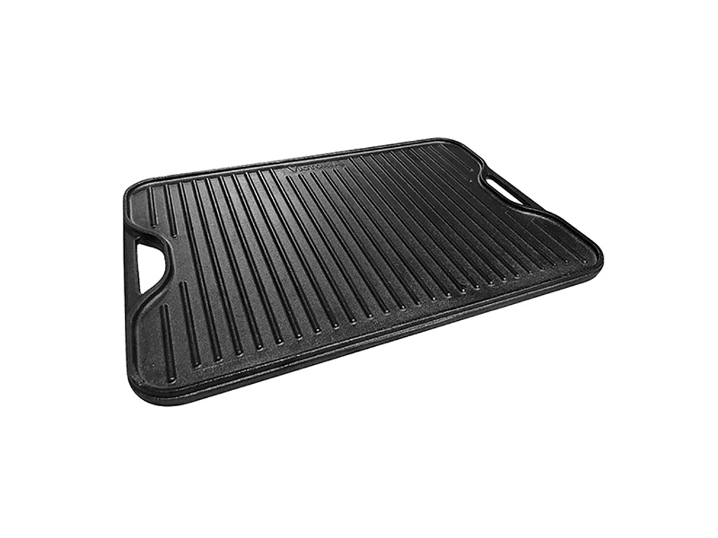 Grill plate, reversible, 50x35 cm, Victoria, cast iron