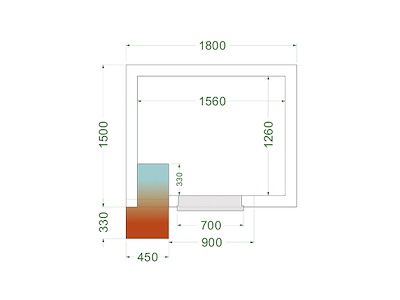 Fryserum 1800x1500x2200mm 