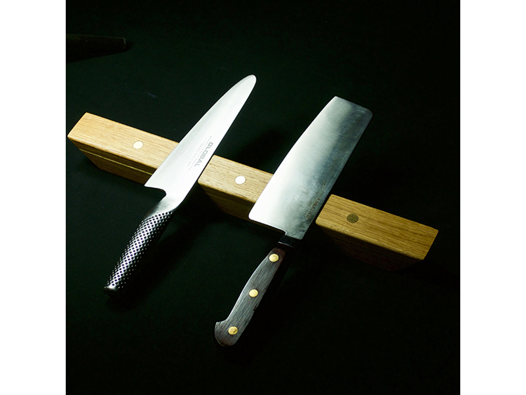 Knife magnet 4 knives 40x4x4 cm Oak