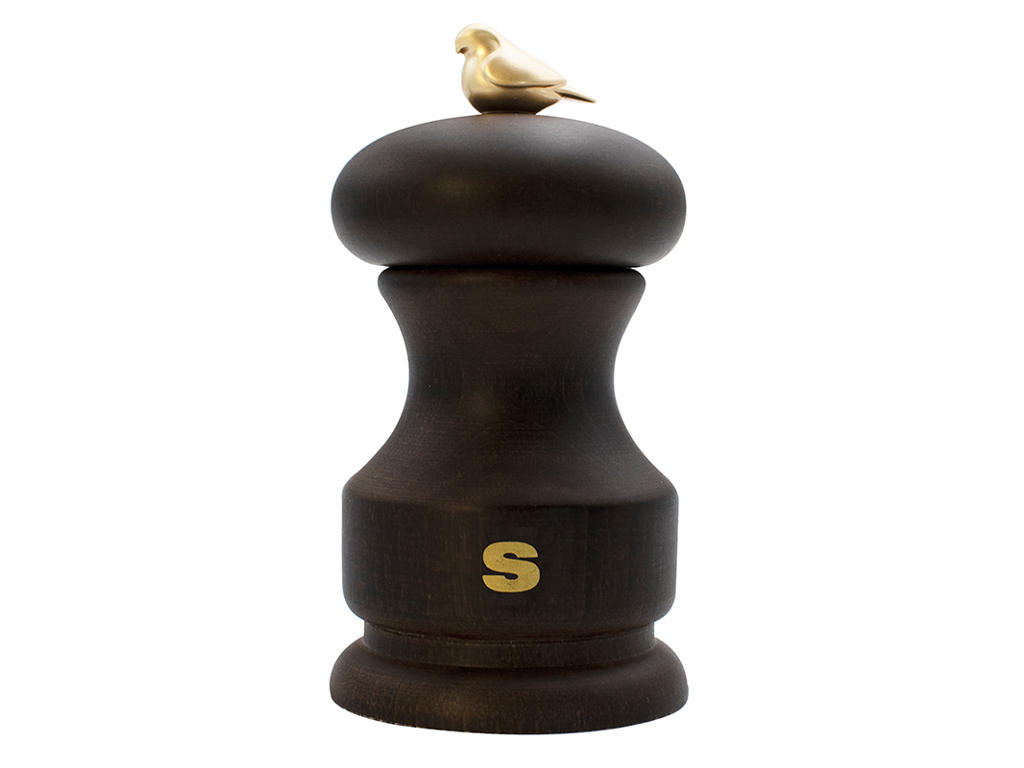 Salt mill 11 cm Dark Beech Bird