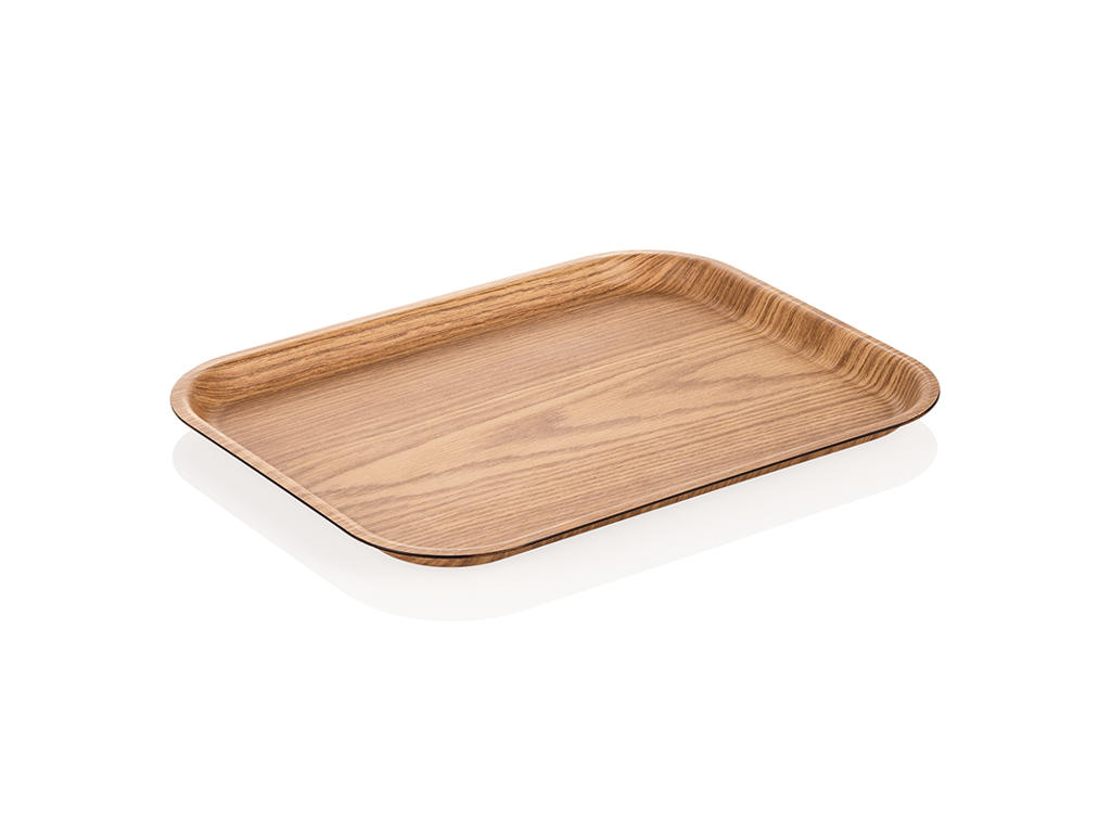 Tray Melamine Wood Non-slip 35x27x2 cm