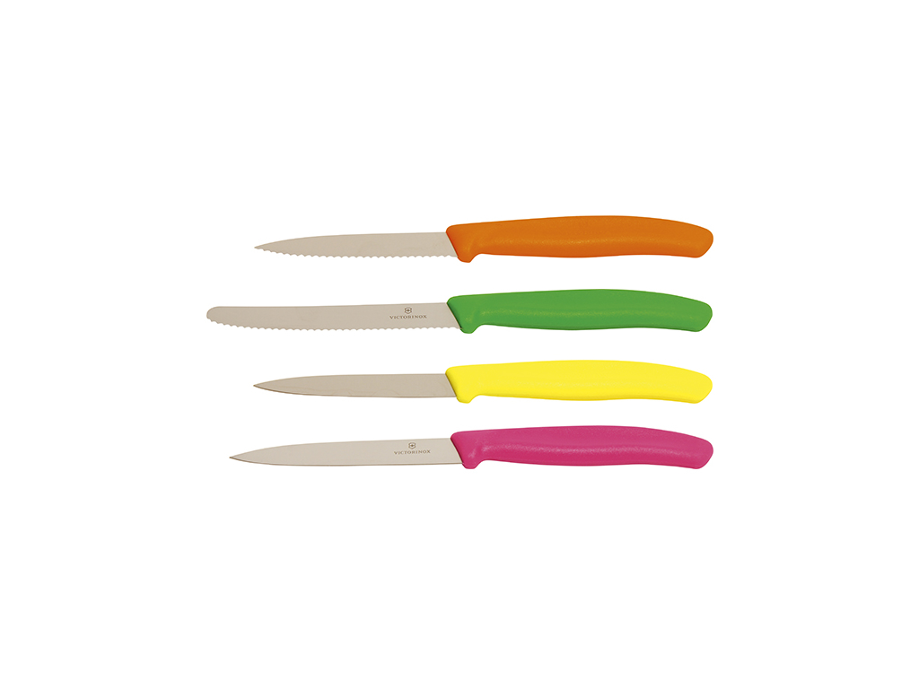 Herb knives, Victorinox, 2 smooth and 2 with serrated edge