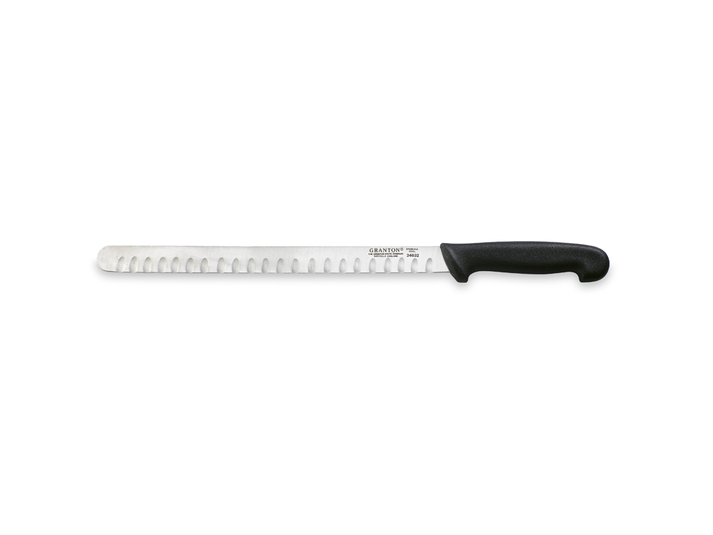 Salmon knife, 31 cm, Granton, Black, with air blade
