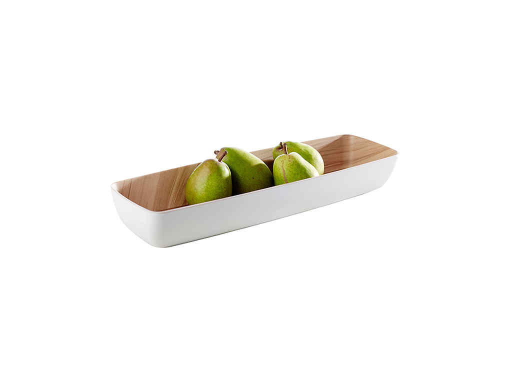 Melamine tray Frida white/wood 2/4 GN