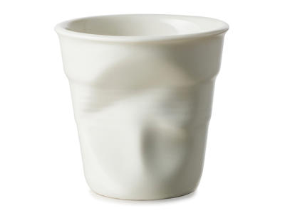 Wrinkled Cappuccino Cup 18 cl Shell White