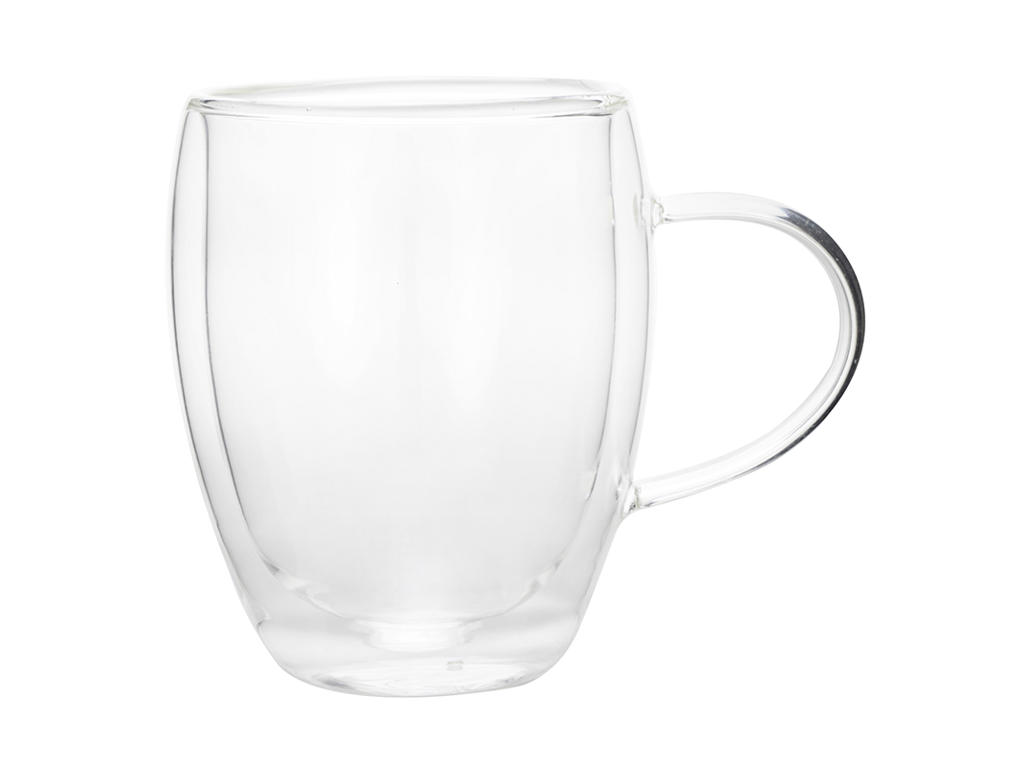 Glass w/handle 35cl Double-walled 2pcs Curv