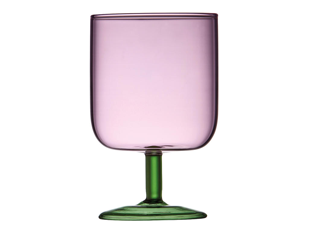 Glass Wine Torino 30 cl 2 pcs. Pink/Green