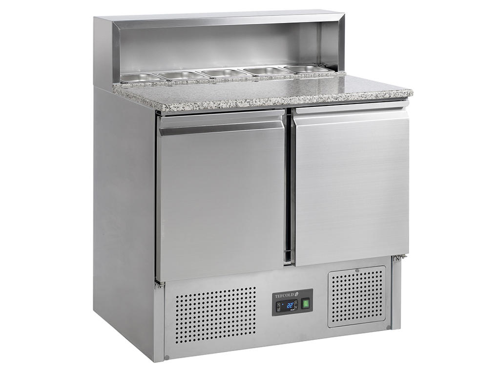 Pizza table GN1/1 2 doors with cooling setup GN1/6