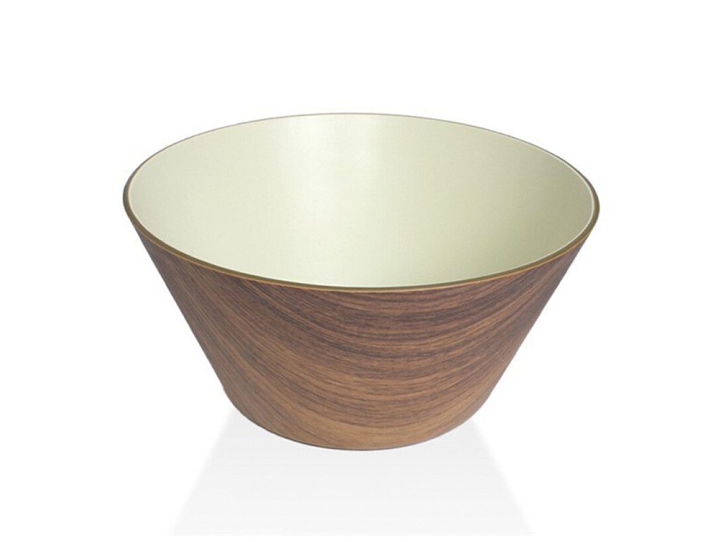Bowl Snack Ø20 cm Wood look/White