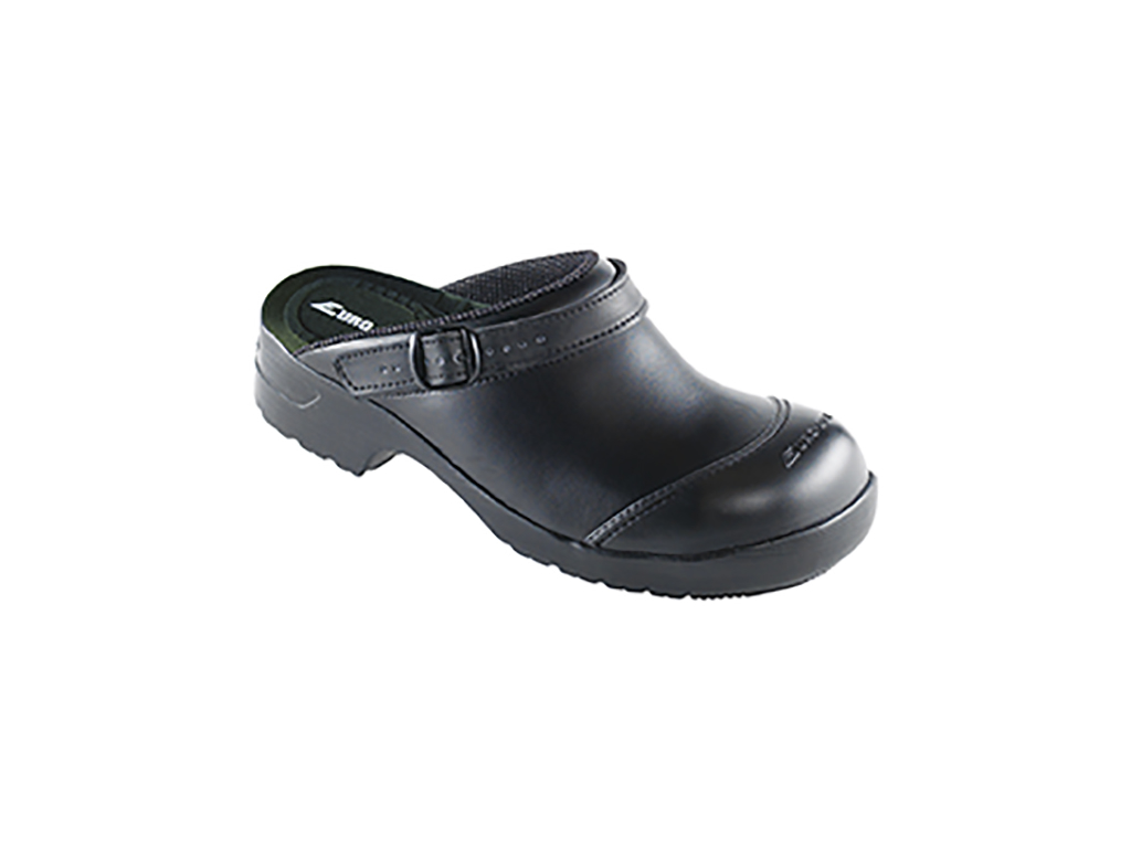Safety clogs with heel strap, black