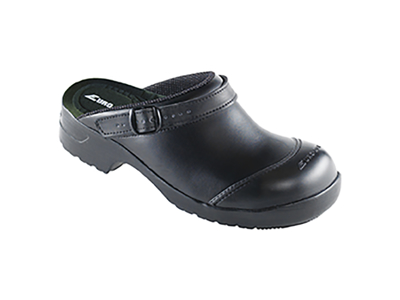 Safety clogs with heel strap, black