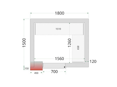 Freezer room panel 1800x1500x2200 120mm