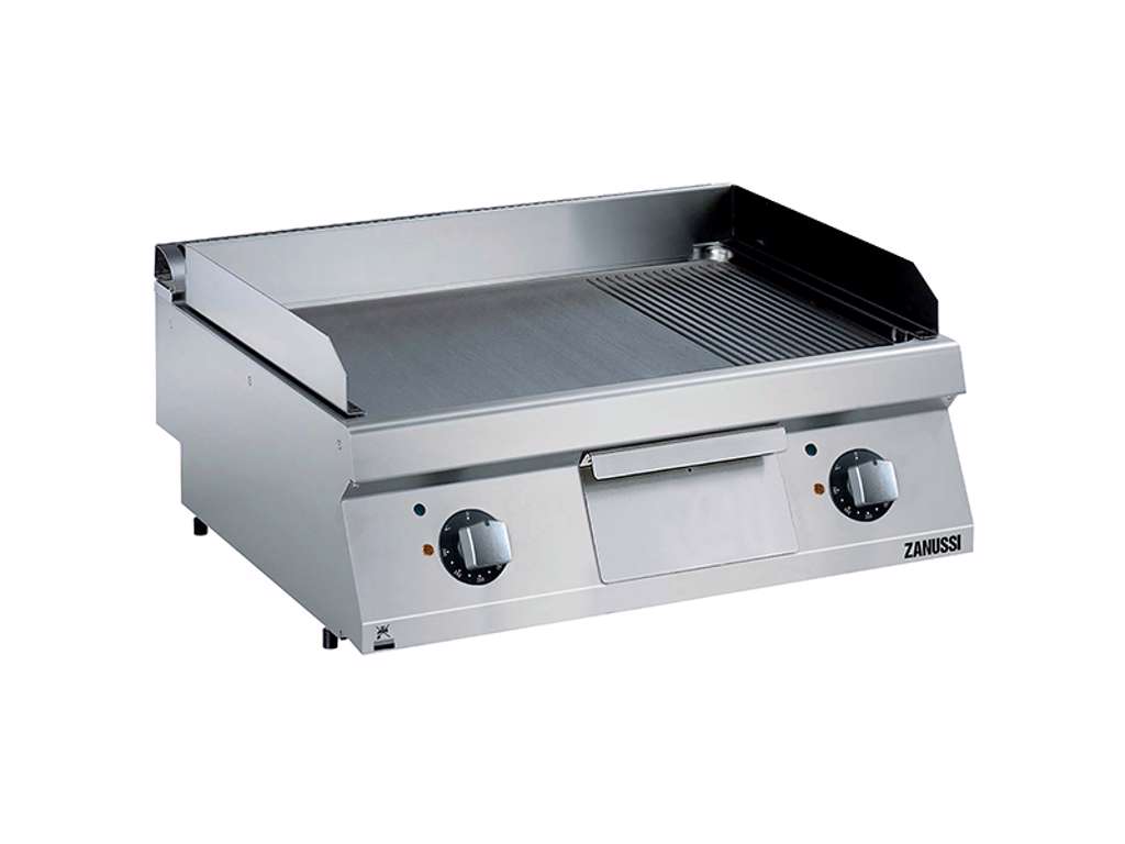 Griddle plate smooth/grooved top 800 mm