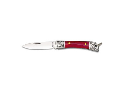Pocket knife 4.7 cm Red acrylic w/steel pattern