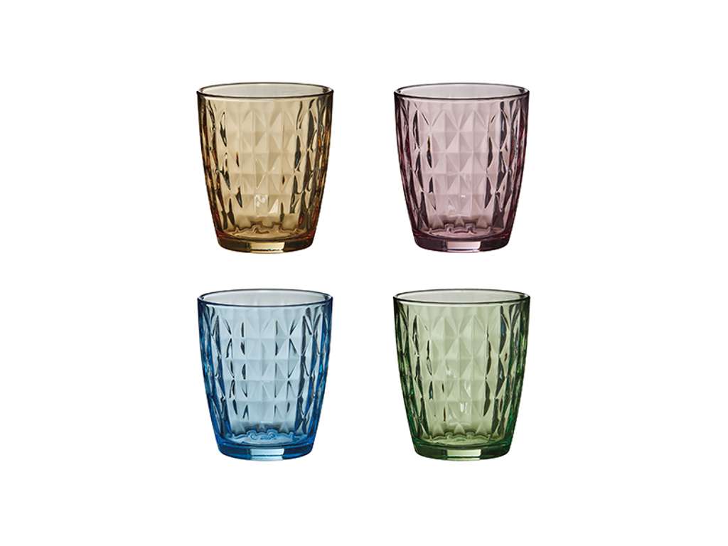 Glass colored 4-pack Mosaic 34 cl