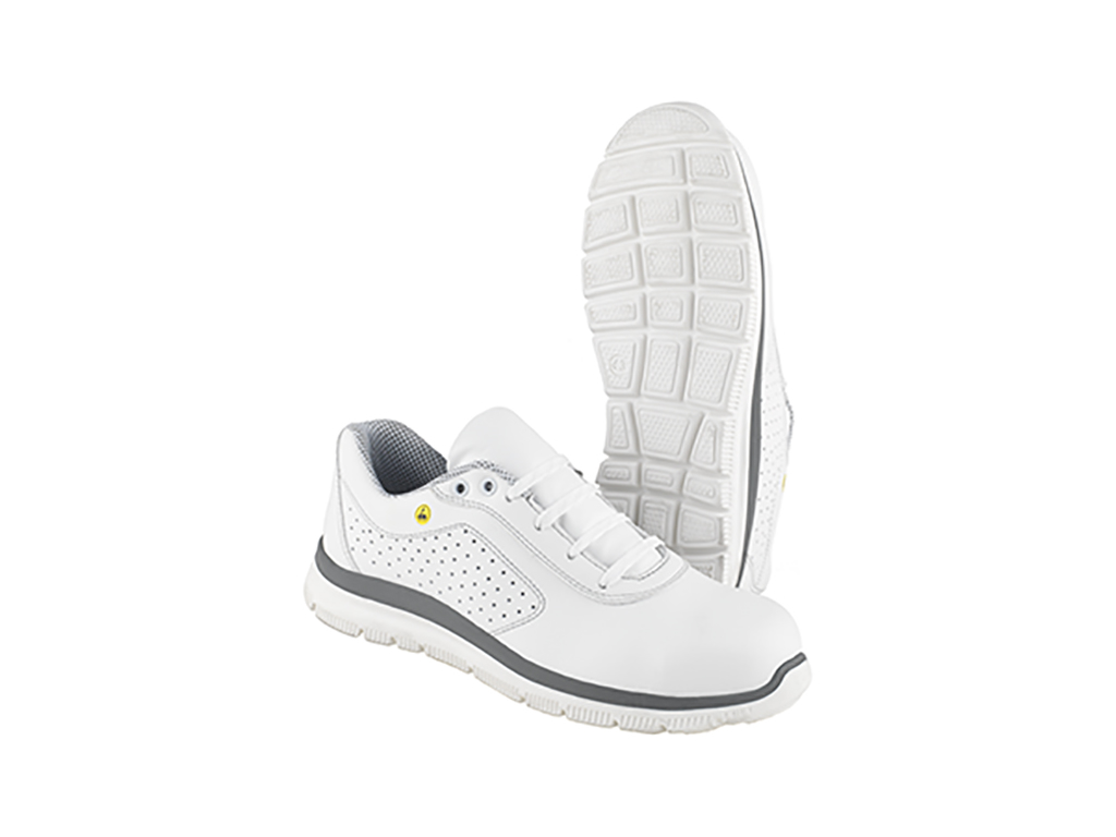 Safety shoes with laces wide white size 44