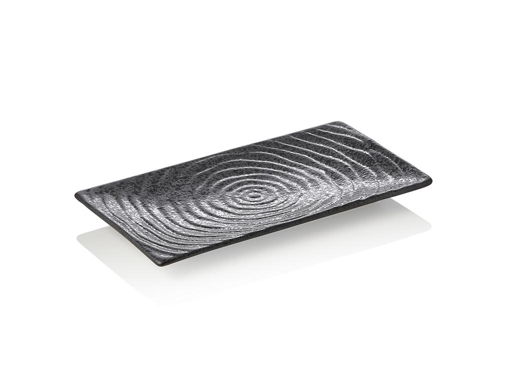 Plate with porcelain black size 23x13x2cm