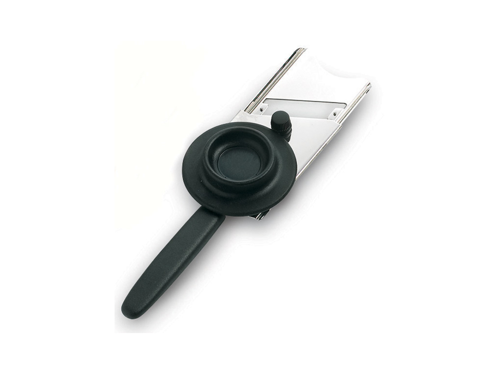 Truffle slicer Stainless with black plastic.