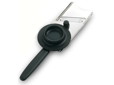 Truffle slicer Stainless with black plastic.