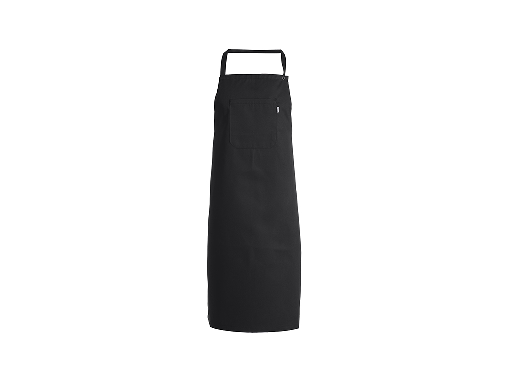 Bib apron with pocket black 90x61 cm