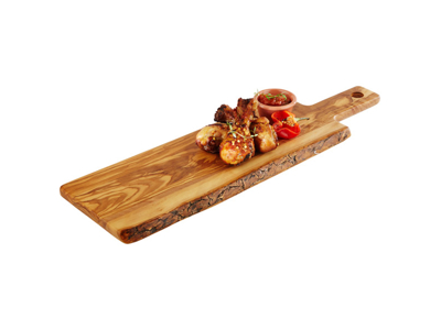 Serving board with handle olive wood 40x15 cm