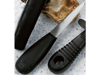 Oyster knife Facet ground with black plastic handle