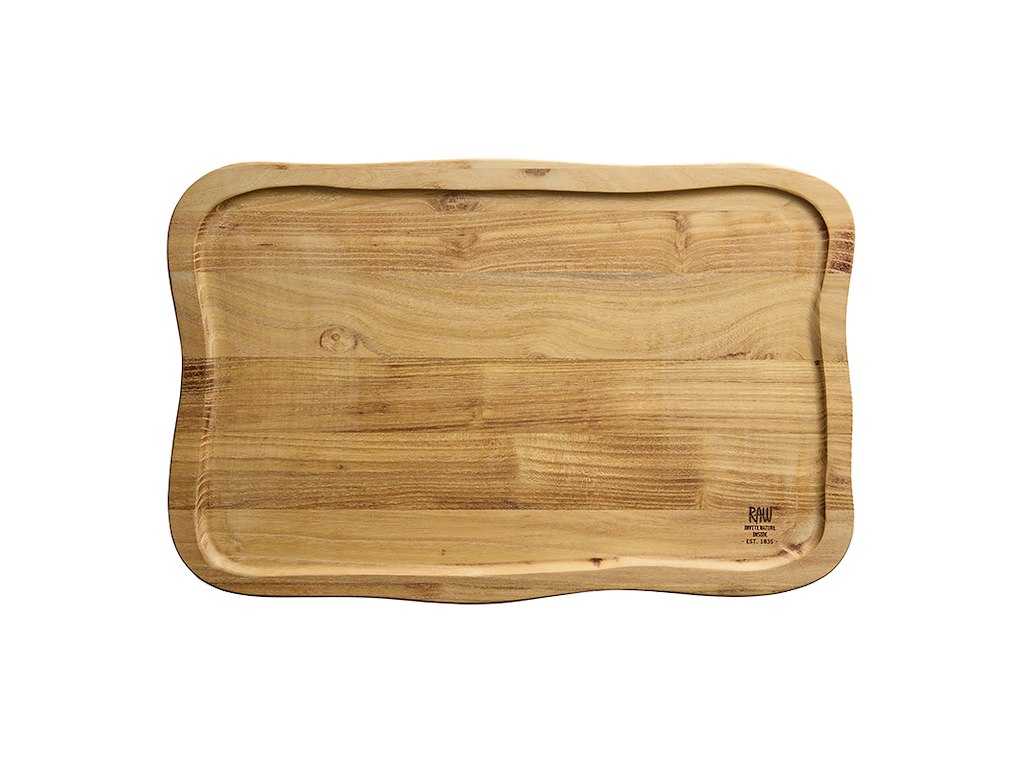 RAW Cutting Board with Edge 40x26x2cm Teak Wood