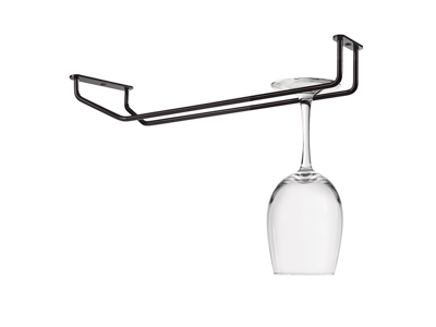 Glass hanger Black 1 row 34x10 cm