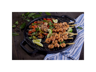 Grill pan, reversible, Ø32, Victoria, cast iron