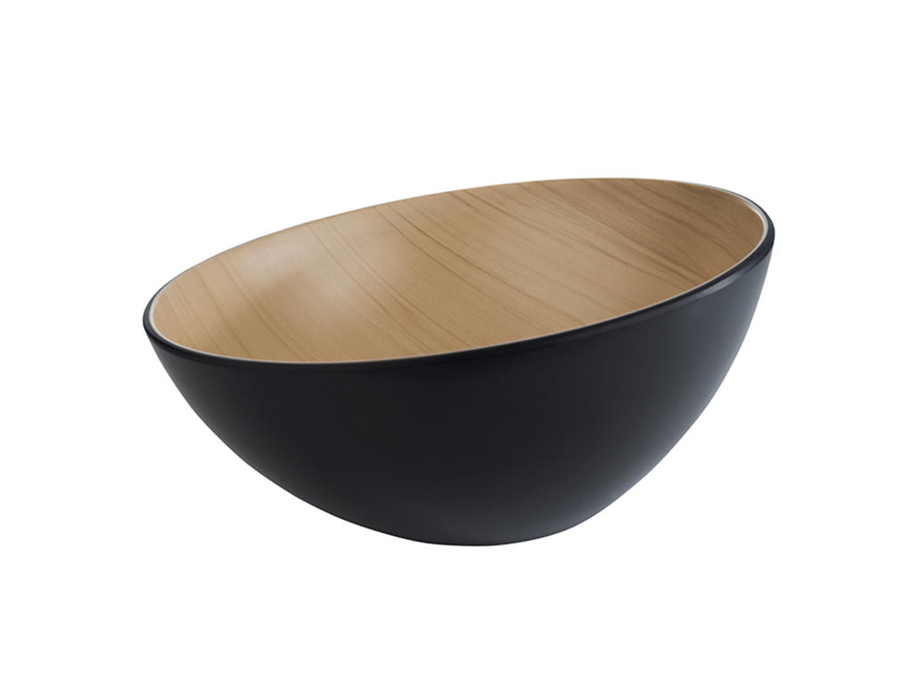 Melamine bowl Frida Black/wood Ø28.5 cm