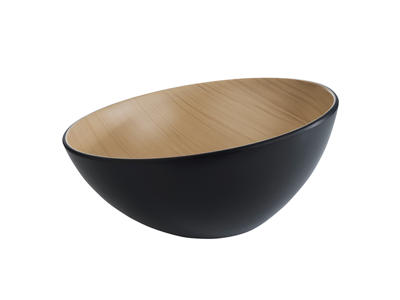 Melamine bowl Frida Black/wood Ø28.5 cm