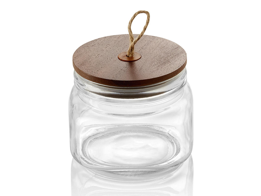 Storage jar with airtight wooden lid 0.5 ltr