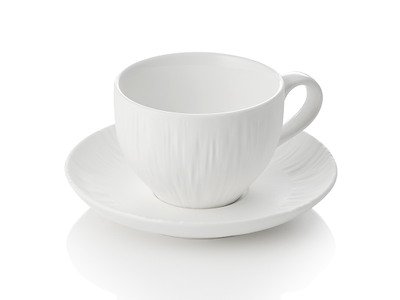 Kop m/hank og underkop 0,2l Shiro Hvid