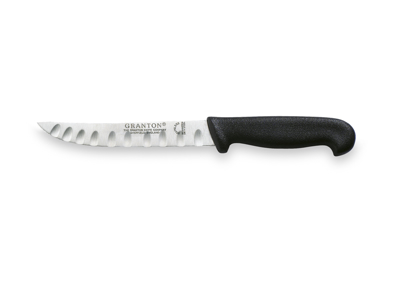 Kitchen knife, 13 cm, Granton, Black, with air cut
