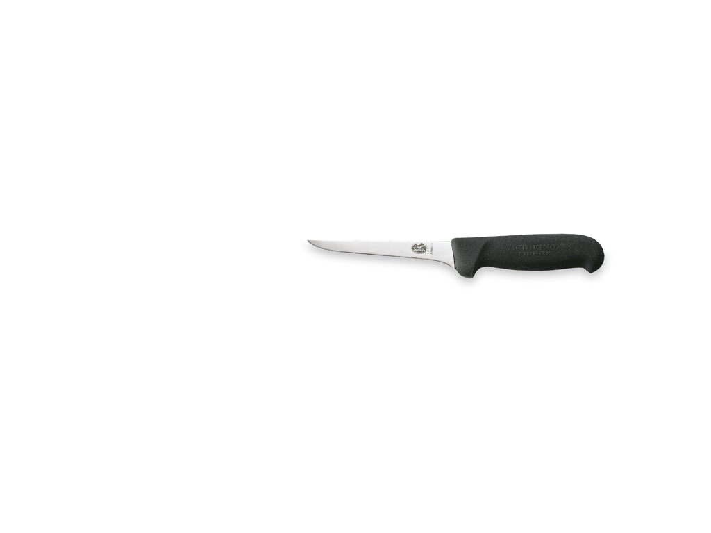 Deboner, 12 cm, Victorinox Fibrox, black, slim, straight blade