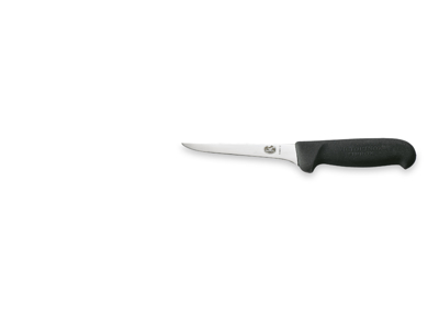 Deboner, 12 cm, Victorinox Fibrox, black, slim, straight blade