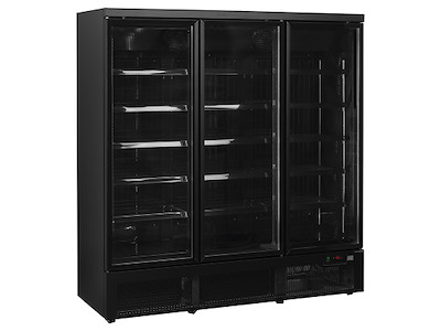 Displayfryseskab 1090l 3 låger Sort Just