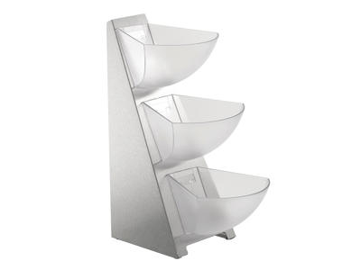Display with 3 bowls steel/plastic