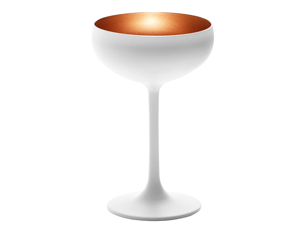 Champagne Bowl with Glass White/Bronze 23cl - 147x90mm