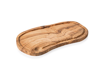 Cutting Board Oval Olive Wood 40x20x2cm w/ri